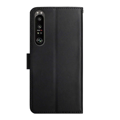 For Sony Xperia 1 IV Genuine Leather Fingerprint-proof Flip Phone Case(Black) - Sony Cases by buy2fix | Online Shopping UK | buy2fix