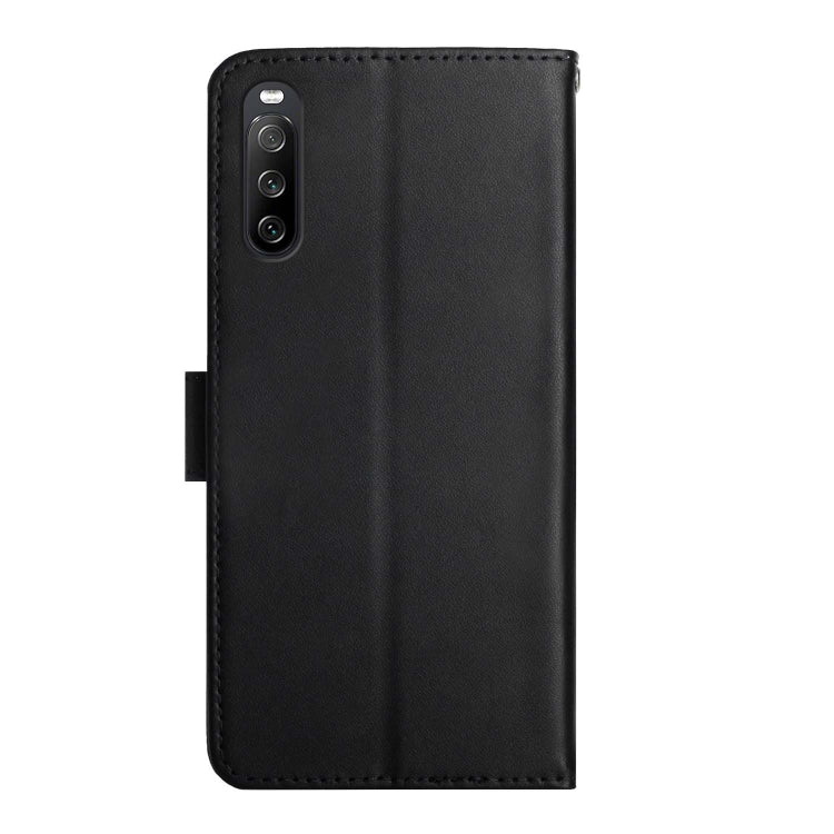 For Sony Xperia 10 IV Genuine Leather Fingerprint-proof Flip Phone Case(Black) - Sony Cases by buy2fix | Online Shopping UK | buy2fix