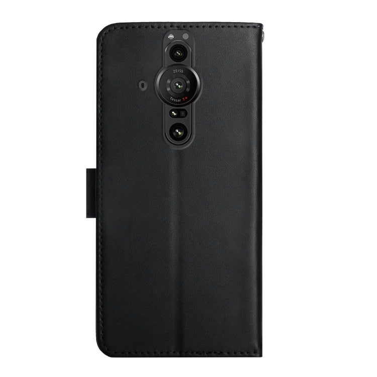 For Sony Xperia Pro-I Genuine Leather Fingerprint-proof Flip Phone Case(Black) - Sony Cases by buy2fix | Online Shopping UK | buy2fix