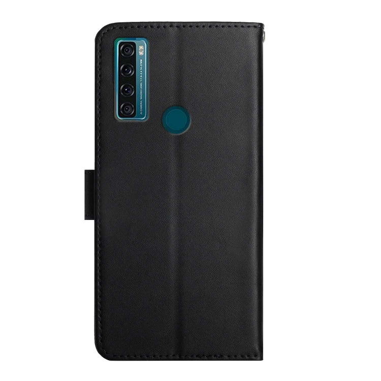For TCL 20 R 5G Genuine Leather Fingerprint-proof Flip Phone Case(Black) - More Brand by buy2fix | Online Shopping UK | buy2fix