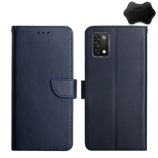 For UMIDIGI A11 Genuine Leather Fingerprint-proof Flip Phone Case(Blue) - More Brand by buy2fix | Online Shopping UK | buy2fix