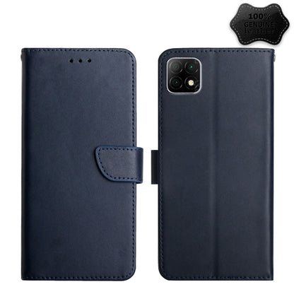 For Wiko T3 Genuine Leather Fingerprint-proof Flip Phone Case(Blue) - More Brand by buy2fix | Online Shopping UK | buy2fix