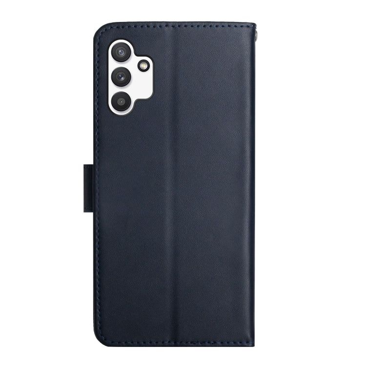 For Samsung Galaxy A13 Genuine Leather Fingerprint-proof Horizontal Flip Phone Case(Blue) - Galaxy Phone Cases by buy2fix | Online Shopping UK | buy2fix