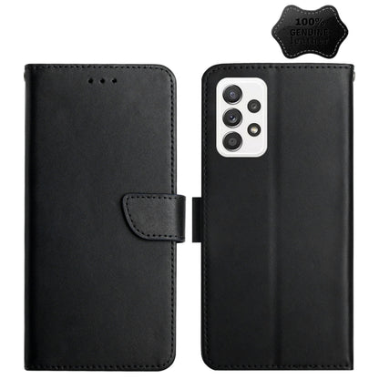 For Samsung Galaxy A23 Genuine Leather Fingerprint-proof Horizontal Flip Phone Case(Black) - Galaxy Phone Cases by buy2fix | Online Shopping UK | buy2fix