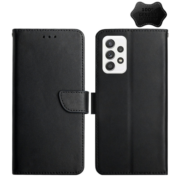 For Samsung Galaxy A33 5G Genuine Leather Fingerprint-proof Horizontal Flip Phone Case(Black) - Galaxy Phone Cases by buy2fix | Online Shopping UK | buy2fix