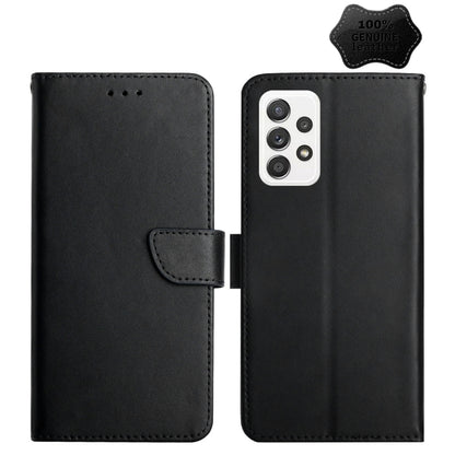 For Samsung Galaxy A33 5G Genuine Leather Fingerprint-proof Horizontal Flip Phone Case(Black) - Galaxy Phone Cases by buy2fix | Online Shopping UK | buy2fix
