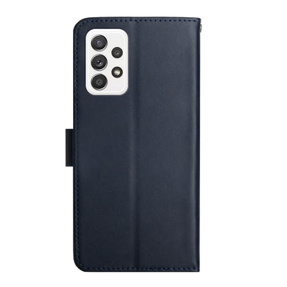 For Samsung Galaxy A33 5G Genuine Leather Fingerprint-proof Horizontal Flip Phone Case(Blue) - Galaxy Phone Cases by buy2fix | Online Shopping UK | buy2fix