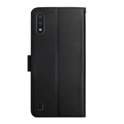 For Samsung Galaxy A01 Genuine Leather Fingerprint-proof Horizontal Flip Phone Case(Black) - Galaxy Phone Cases by buy2fix | Online Shopping UK | buy2fix