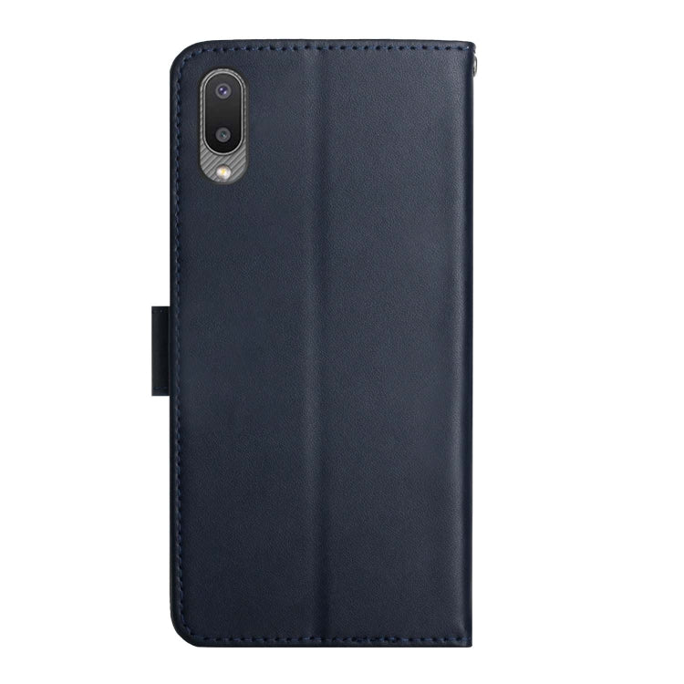For Samsung Galaxy A02 Genuine Leather Fingerprint-proof Horizontal Flip Phone Case(Blue) - Galaxy Phone Cases by buy2fix | Online Shopping UK | buy2fix