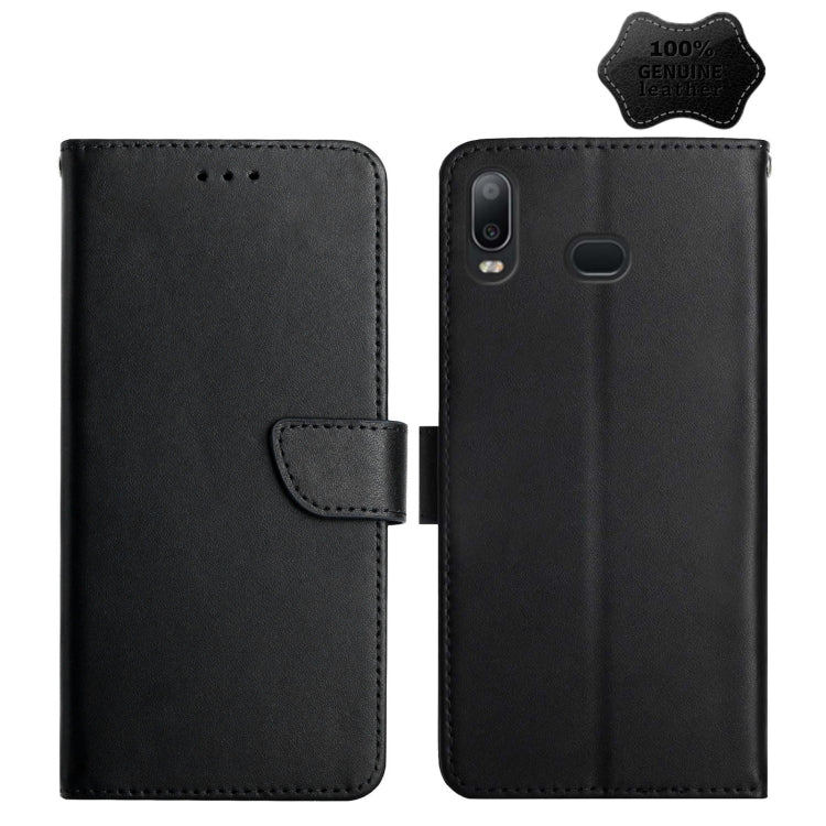 For Samsung Galaxy A10s Genuine Leather Fingerprint-proof Horizontal Flip Phone Case(Black) - Galaxy Phone Cases by buy2fix | Online Shopping UK | buy2fix