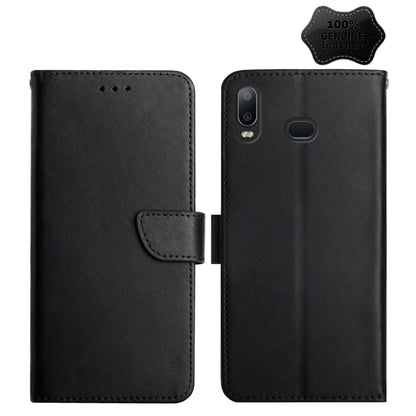 For Samsung Galaxy A10s Genuine Leather Fingerprint-proof Horizontal Flip Phone Case(Black) - Galaxy Phone Cases by buy2fix | Online Shopping UK | buy2fix