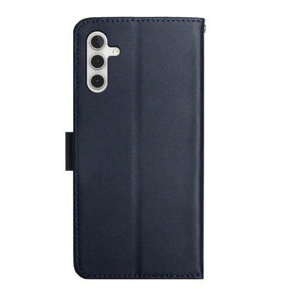 For Samsung Galaxy A13 5G Genuine Leather Fingerprint-proof Horizontal Flip Phone Case(Blue) - Galaxy Phone Cases by buy2fix | Online Shopping UK | buy2fix