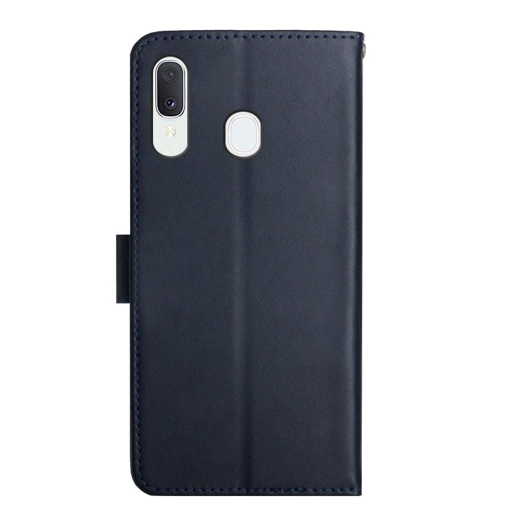 For Samsung Galaxy A20 / A30 Genuine Leather Fingerprint-proof Horizontal Flip Phone Case(Blue) - Galaxy Phone Cases by buy2fix | Online Shopping UK | buy2fix