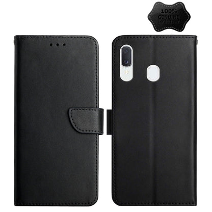 For Samsung Galaxy A20e Genuine Leather Fingerprint-proof Horizontal Flip Phone Case(Black) - Galaxy Phone Cases by buy2fix | Online Shopping UK | buy2fix