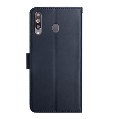 For Samsung Galaxy A20s Genuine Leather Fingerprint-proof Horizontal Flip Phone Case(Blue) - Galaxy Phone Cases by buy2fix | Online Shopping UK | buy2fix