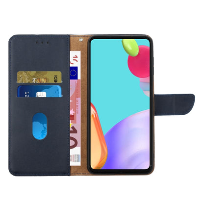 For Samsung Galaxy A20s Genuine Leather Fingerprint-proof Horizontal Flip Phone Case(Blue) - Galaxy Phone Cases by buy2fix | Online Shopping UK | buy2fix