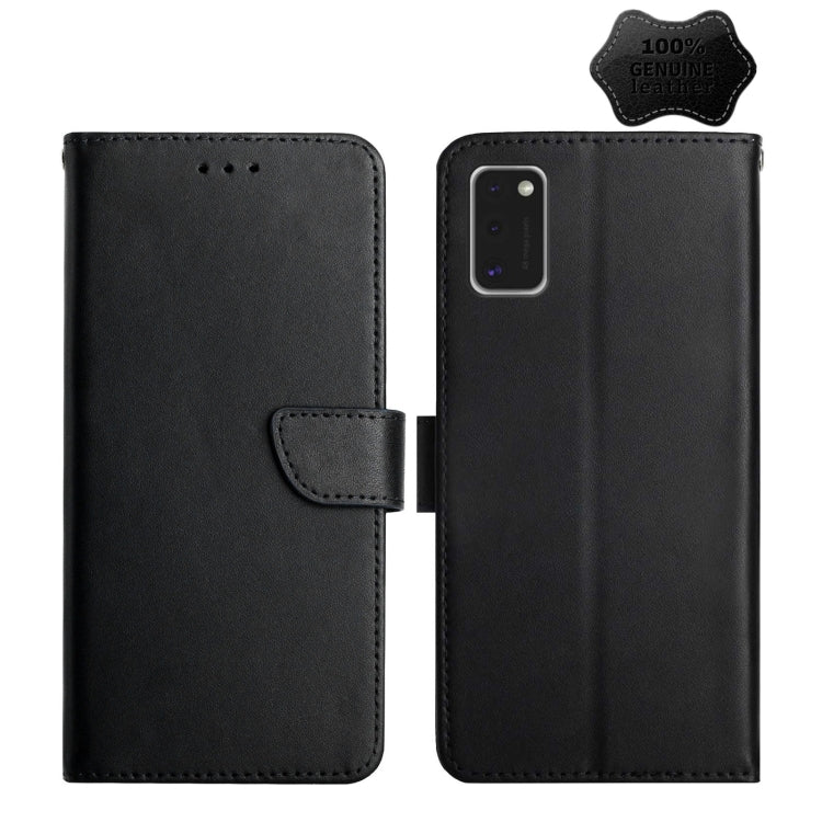 For Samsung Galaxy A41 Genuine Leather Fingerprint-proof Horizontal Flip Phone Case(Black) - Galaxy Phone Cases by buy2fix | Online Shopping UK | buy2fix