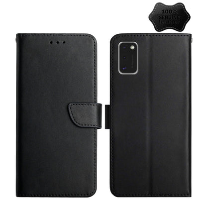 For Samsung Galaxy A41 Genuine Leather Fingerprint-proof Horizontal Flip Phone Case(Black) - Galaxy Phone Cases by buy2fix | Online Shopping UK | buy2fix