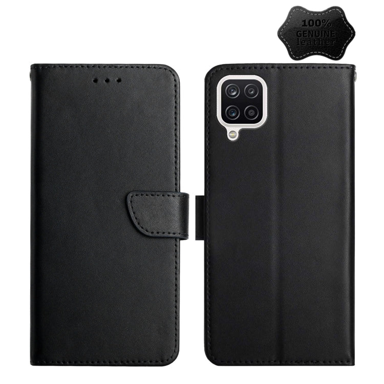 For Samsung Galaxy A42 5G Genuine Leather Fingerprint-proof Horizontal Flip Phone Case(Black) - Galaxy Phone Cases by buy2fix | Online Shopping UK | buy2fix