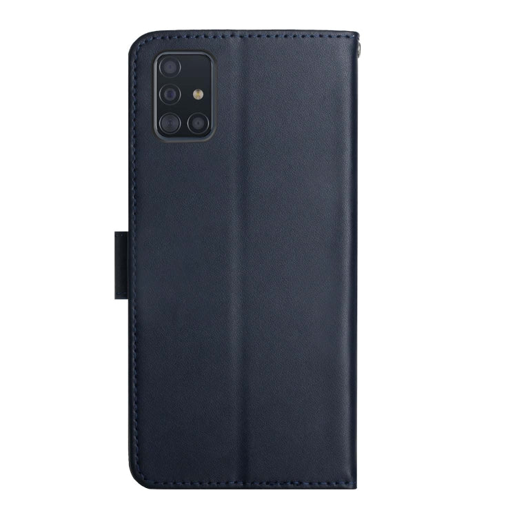 For Samsung Galaxy A51 5G Genuine Leather Fingerprint-proof Horizontal Flip Phone Case(Blue) - Galaxy Phone Cases by buy2fix | Online Shopping UK | buy2fix