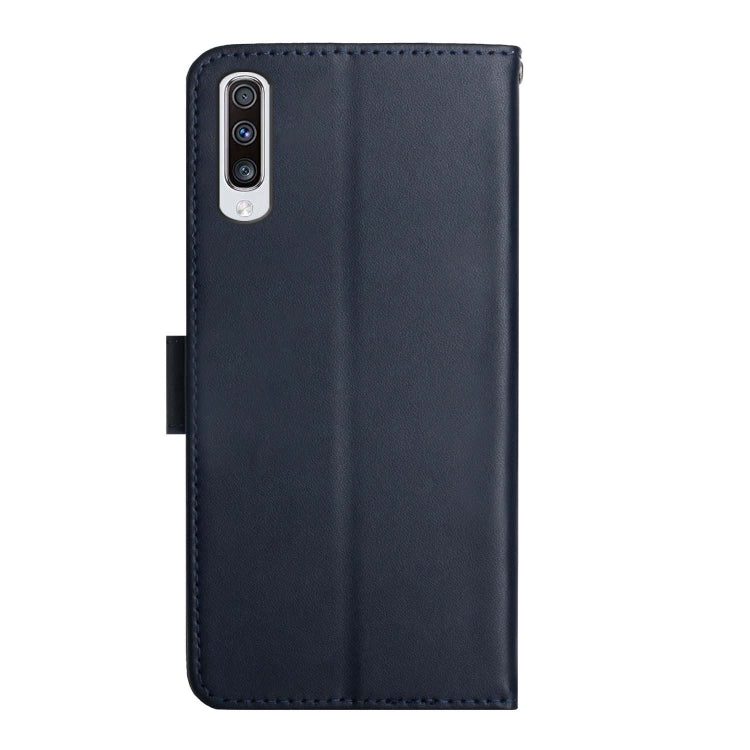 For Samsung Galaxy A70 Genuine Leather Fingerprint-proof Horizontal Flip Phone Case(Blue) - Galaxy Phone Cases by buy2fix | Online Shopping UK | buy2fix