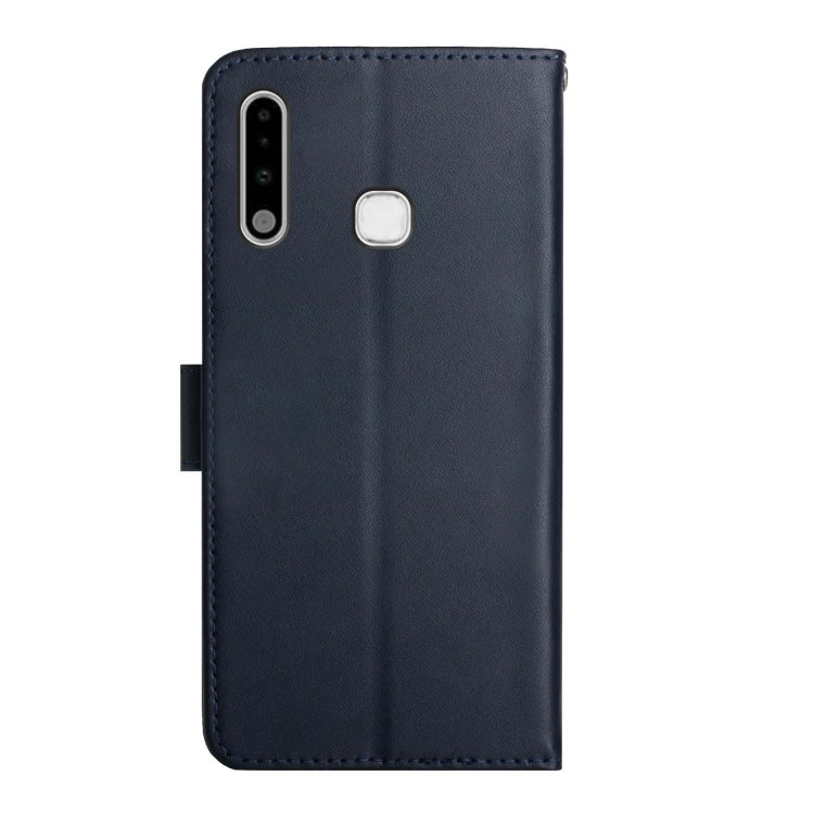 For Samsung Galaxy A70e Genuine Leather Fingerprint-proof Horizontal Flip Phone Case(Blue) - Galaxy Phone Cases by buy2fix | Online Shopping UK | buy2fix
