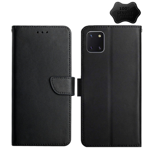 For Samsung Galaxy A81 Genuine Leather Fingerprint-proof Horizontal Flip Phone Case(Black) - Galaxy Phone Cases by buy2fix | Online Shopping UK | buy2fix