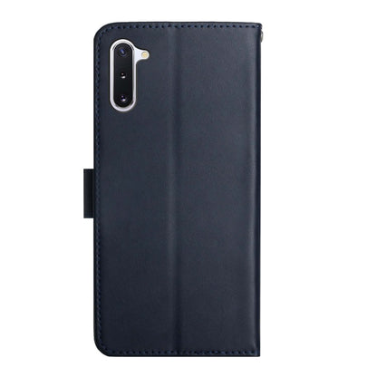 For Samsung Galaxy Note10 Genuine Leather Fingerprint-proof Horizontal Flip Phone Case(Blue) - Galaxy Phone Cases by buy2fix | Online Shopping UK | buy2fix
