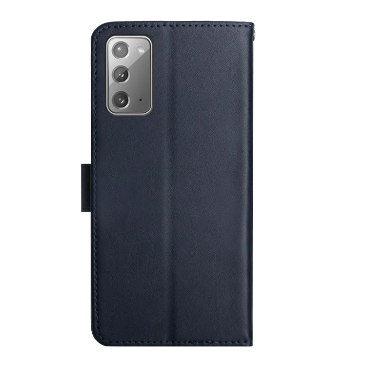 For Samsung Galaxy Note20 Genuine Leather Fingerprint-proof Horizontal Flip Phone Case(Blue) - Galaxy Note20 Cases by buy2fix | Online Shopping UK | buy2fix