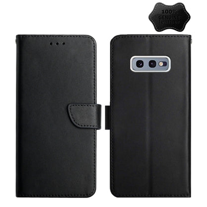 For Samsung Galaxy S10e Genuine Leather Fingerprint-proof Horizontal Flip Phone Case(Black) - Galaxy Phone Cases by buy2fix | Online Shopping UK | buy2fix