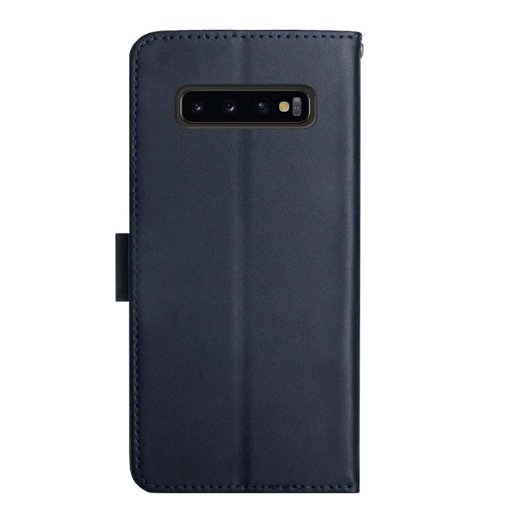 For Samsung Galaxy S10+ Genuine Leather Fingerprint-proof Horizontal Flip Phone Case(Blue) - Galaxy Phone Cases by buy2fix | Online Shopping UK | buy2fix