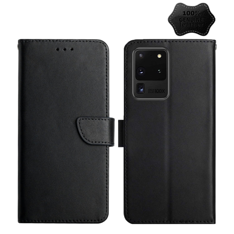 For Samsung Galaxy S20 Ultra Genuine Leather Fingerprint-proof Horizontal Flip Phone Case(Black) - Galaxy Phone Cases by buy2fix | Online Shopping UK | buy2fix