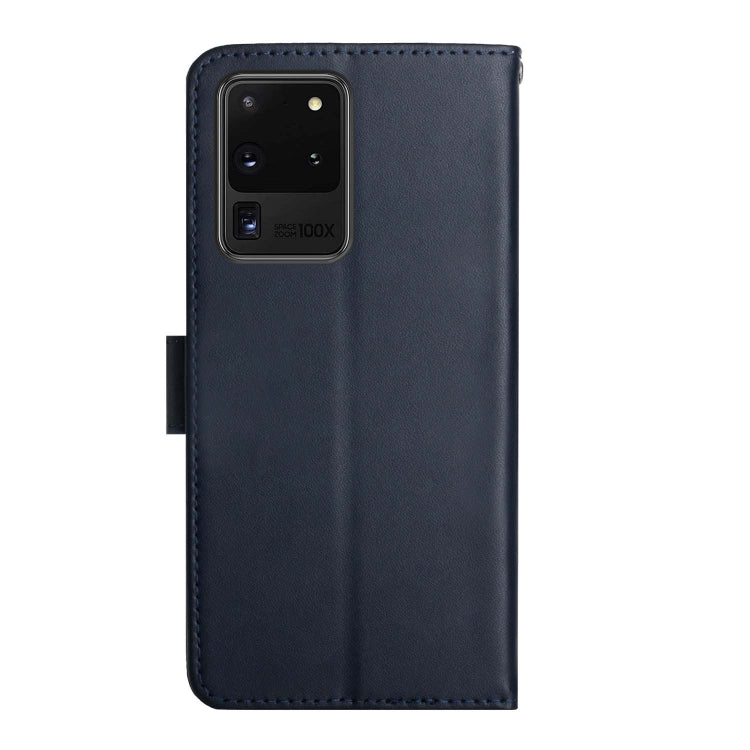 For Samsung Galaxy S20 Ultra Genuine Leather Fingerprint-proof Horizontal Flip Phone Case(Blue) - Galaxy Phone Cases by buy2fix | Online Shopping UK | buy2fix