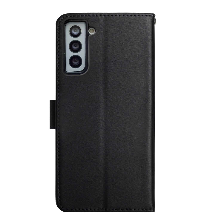 For Samsung Galaxy S21 FE 5G Genuine Leather Fingerprint-proof Horizontal Flip Phone Case(Black) - Galaxy Phone Cases by buy2fix | Online Shopping UK | buy2fix