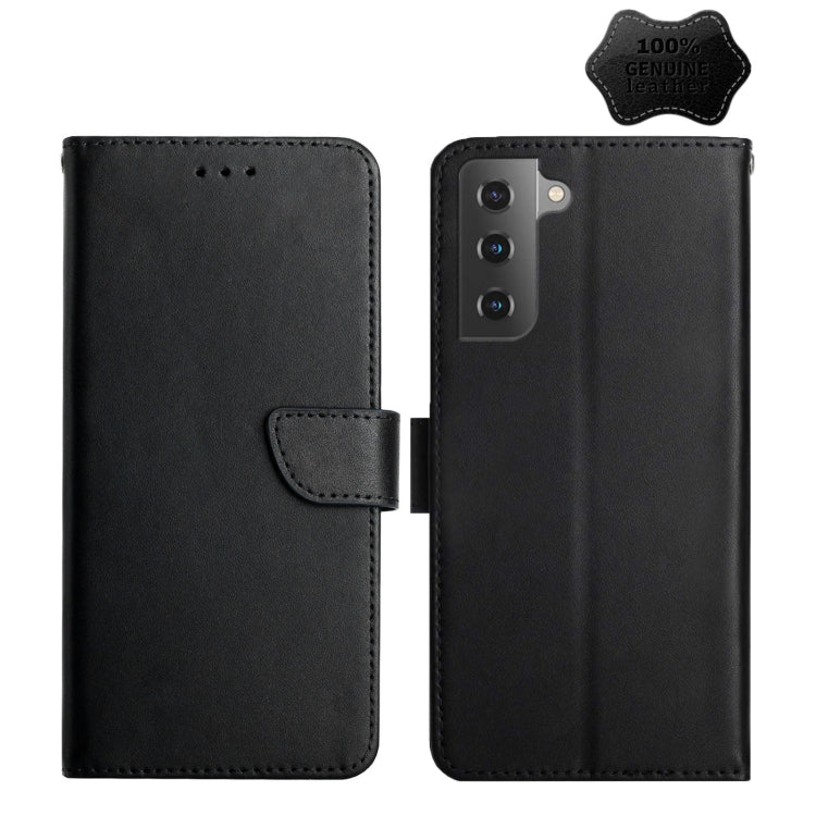 For Samsung Galaxy S22+ 5G Genuine Leather Fingerprint-proof Horizontal Flip Phone Case(Black) - Galaxy S22+ 5G Cases by buy2fix | Online Shopping UK | buy2fix