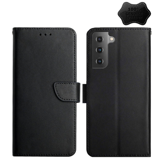 For Samsung Galaxy S22+ 5G Genuine Leather Fingerprint-proof Horizontal Flip Phone Case(Black) - Galaxy S22+ 5G Cases by buy2fix | Online Shopping UK | buy2fix