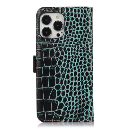For iPhone 12 Pro Max Crocodile Top Layer Cowhide Leather Phone Case(Green) - iPhone 12 Pro Max Cases by buy2fix | Online Shopping UK | buy2fix