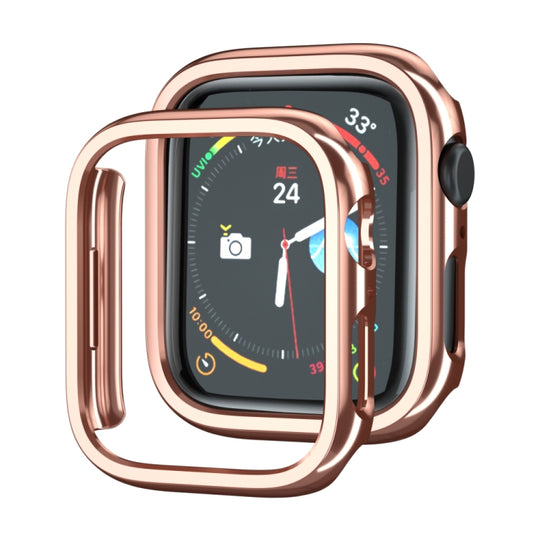 Electroplated PC Hollow Watch Protective Case For Apple Watch Series 9 / 8 / 7 45mm(Rose Gold)