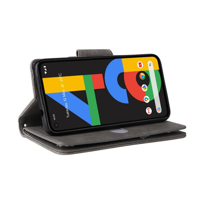 For Google Pixel 4A 4G Rivet Buckle 9 Cards Three Fold Leather Phone Case(Grey) by buy2fix