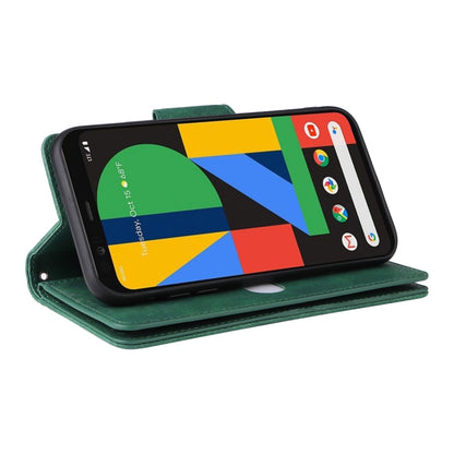 For Google Pixel 4 XL Rivet Buckle 9 Cards Three Fold Leather Phone Case(Green) by buy2fix