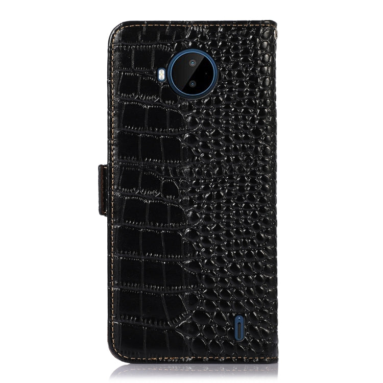For Nokia C20 Plus Crocodile Top Layer Cowhide Leather Phone Case(Black) - Nokia Cases by buy2fix | Online Shopping UK | buy2fix