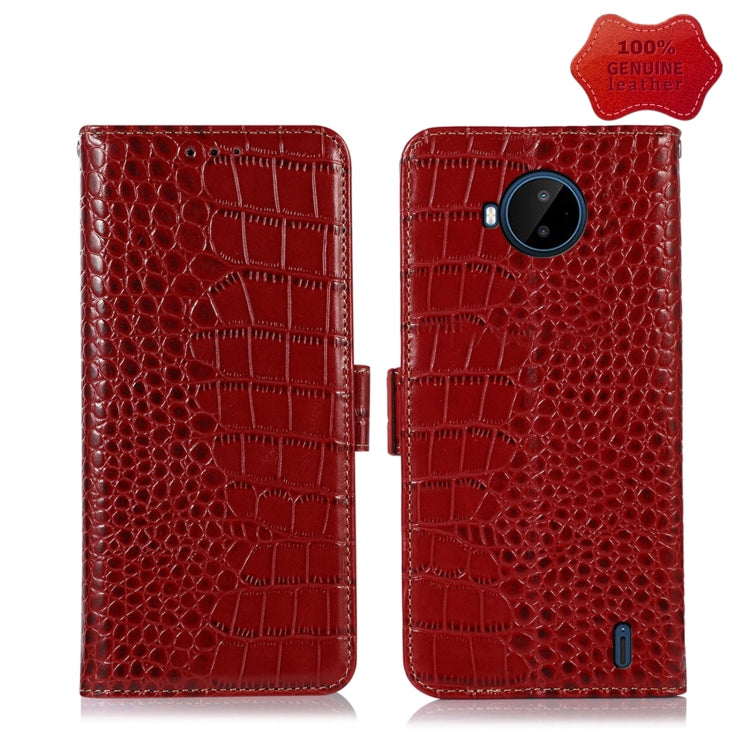 For Nokia C20 Plus Crocodile Top Layer Cowhide Leather Phone Case(Red) - Nokia Cases by buy2fix | Online Shopping UK | buy2fix