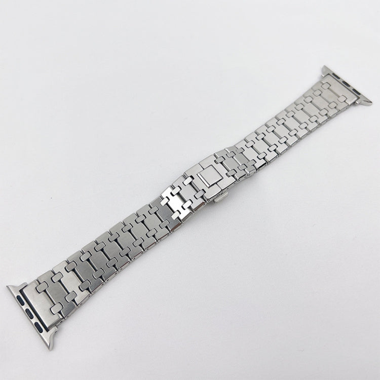 Oak Three Strains Metal Watch Band For Apple Watch Series 9&8&7 41mm / SE 3&SE 2&6&SE&5&4 40mm / 3&2&1 38mm by buy2fix