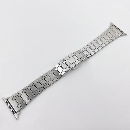 Oak Three Strains Metal Watch Band For Apple Watch Series 9&8&7 41mm / SE 3&SE 2&6&SE&5&4 40mm / 3&2&1 38mm by buy2fix
