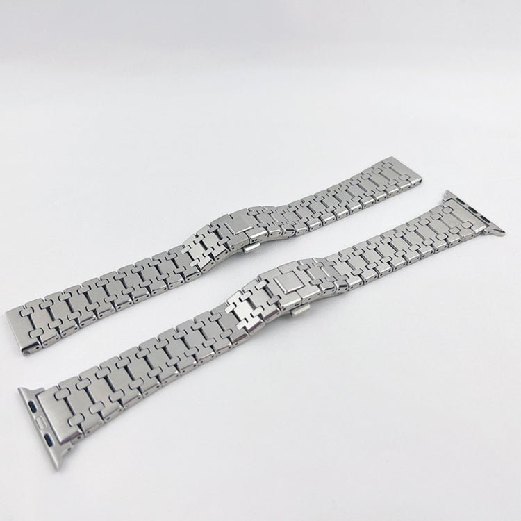 Oak Three Strains Metal Watch Band For Apple Watch Series 9&8&7 41mm / SE 3&SE 2&6&SE&5&4 40mm / 3&2&1 38mm by buy2fix