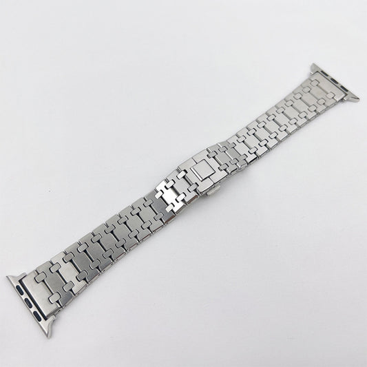 Oak Three Strains Metal Watch Band For Apple Watch Ultra 49mm&Watch Ultra 2 49mm / Series 9&8&7 45mm / SE 3&SE 2&6&SE&5&4 44mm / 3&2&1 42mm by buy2fix