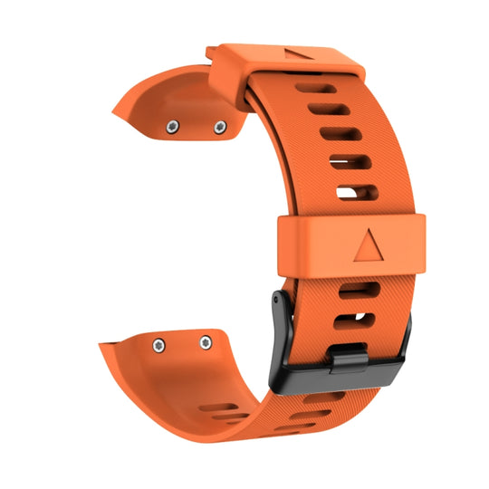 For Garmin Forerunner 35 Black Buckle Silicone Watch Band(Orange)