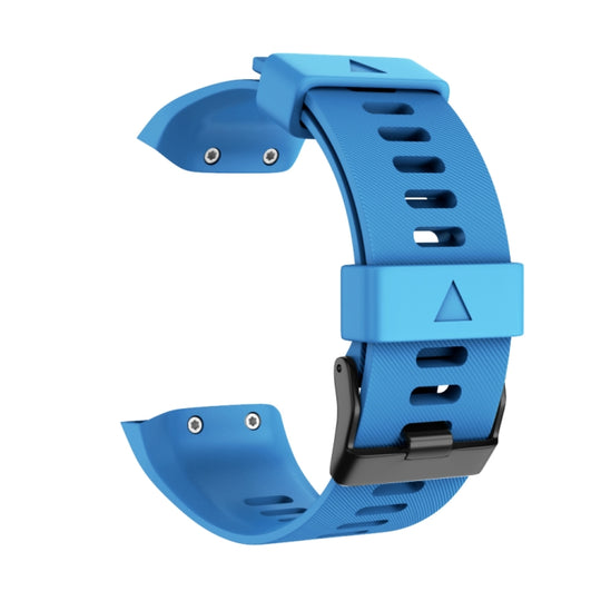 For Garmin Forerunner 35 Black Buckle Silicone Watch Band(Sky Blue)