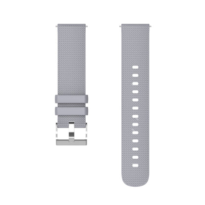 20mm Pockmarked Silver Buckle Silicone Watch Band for Huawei Watch / Samsung Galaxy Watch(Grey) by buy2fix