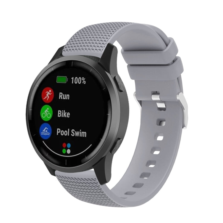 22mm Pockmarked Silver Buckle Silicone Watch Band for Huawei Watch / Samsung Galaxy Watch(Grey) by buy2fix